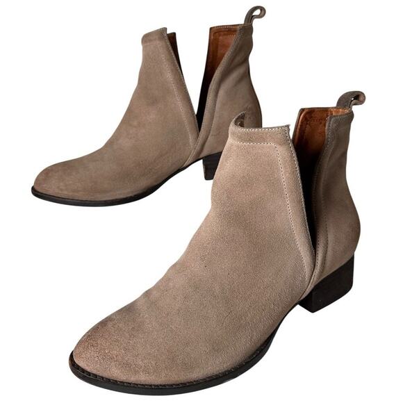 Jeffrey Campbell Muskrat Lo Caramel Suede Booties Women Sz 8 Boho Festival Rodeo - Picture 1 of 16